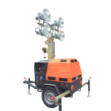 SWT 4VA4000 mobile trailer mounted metal halide light tower powered by kubota diesel engine